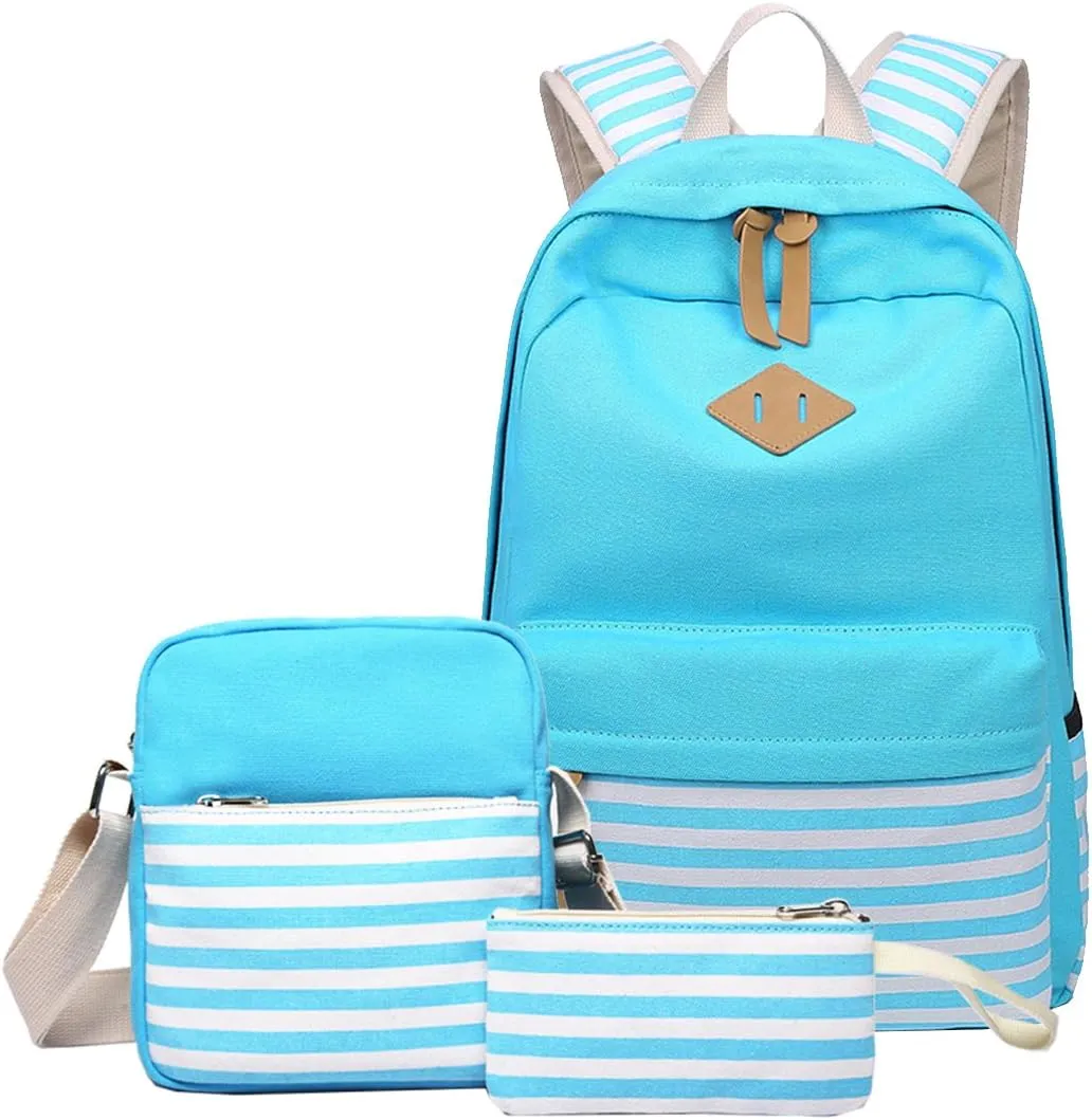 Abshoo Causal Canvas Stripe Backpack Cute Teen Backpacks For Girls School Bag