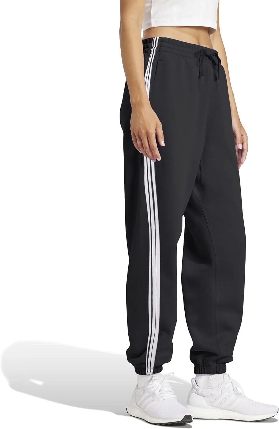 adidas Women's Essentials 3-Stripes French Terry Cuffed Pants