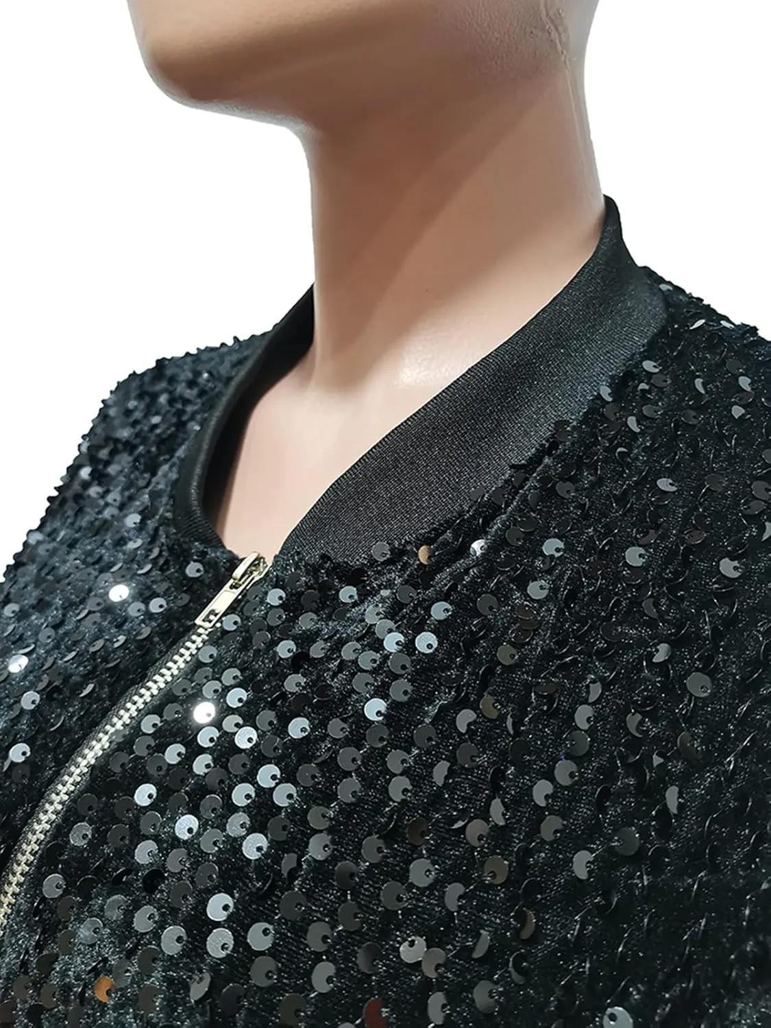 Alunzoem Jogging Suits for Women 2 Piece Outfits Velvet Sequin Long Sleeve Zipper Jacket Jogger Pants Tracksuit Set