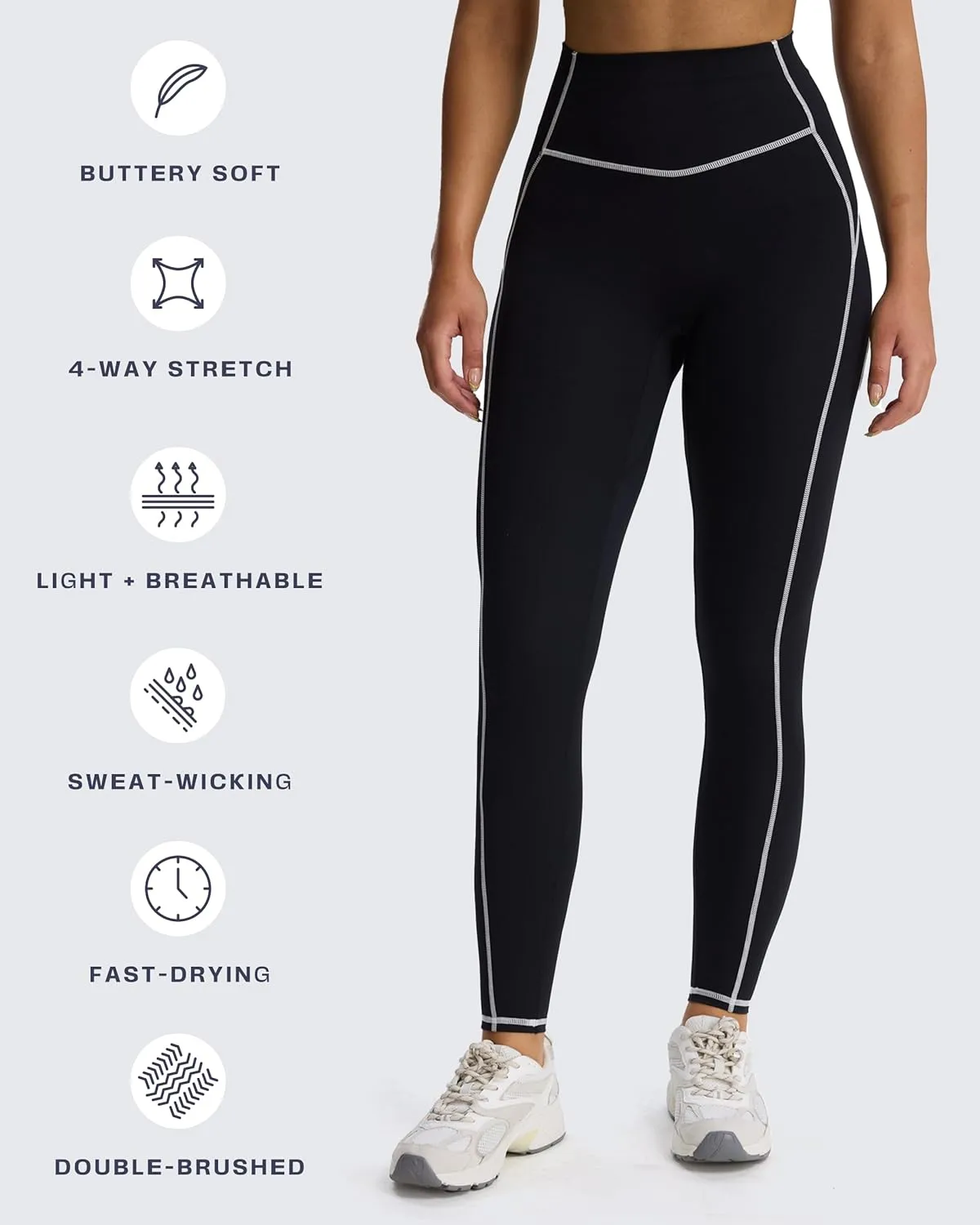 Aoxjox Workout Leggings for Women High Waisted Exercise Athletic Gym Fitness Yoga Lexi Lined Pants 26"