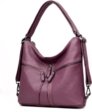 Artwell Women Handbag Shoulder Tote Zipper Purse PU Leather Top-handle Satchel Bags Convertible Ladies Backpack