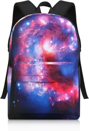 Backpack Cosmic Starry Sky 17 inch 3D Printed Leisure Schoolbag Girl Boy Black Hiking Day Bag Schoolbag (Starry sky)