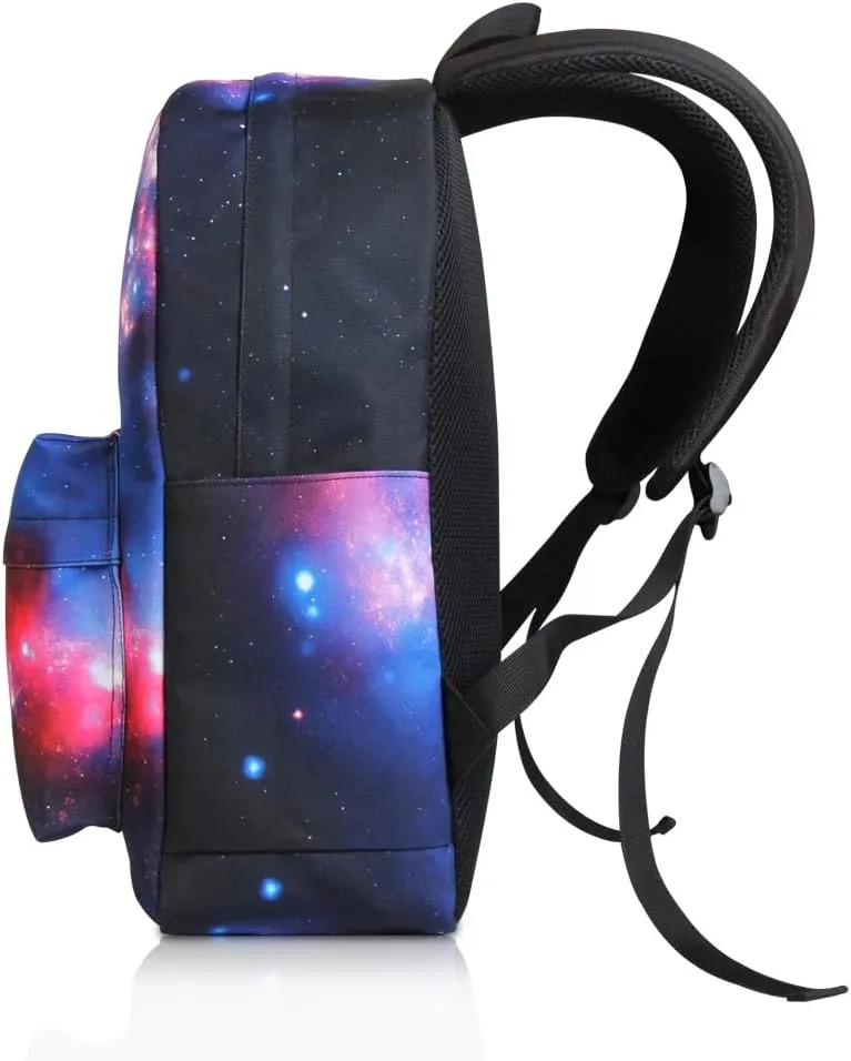 Backpack Cosmic Starry Sky 17 inch 3D Printed Leisure Schoolbag Girl Boy Black Hiking Day Bag Schoolbag (Starry sky)