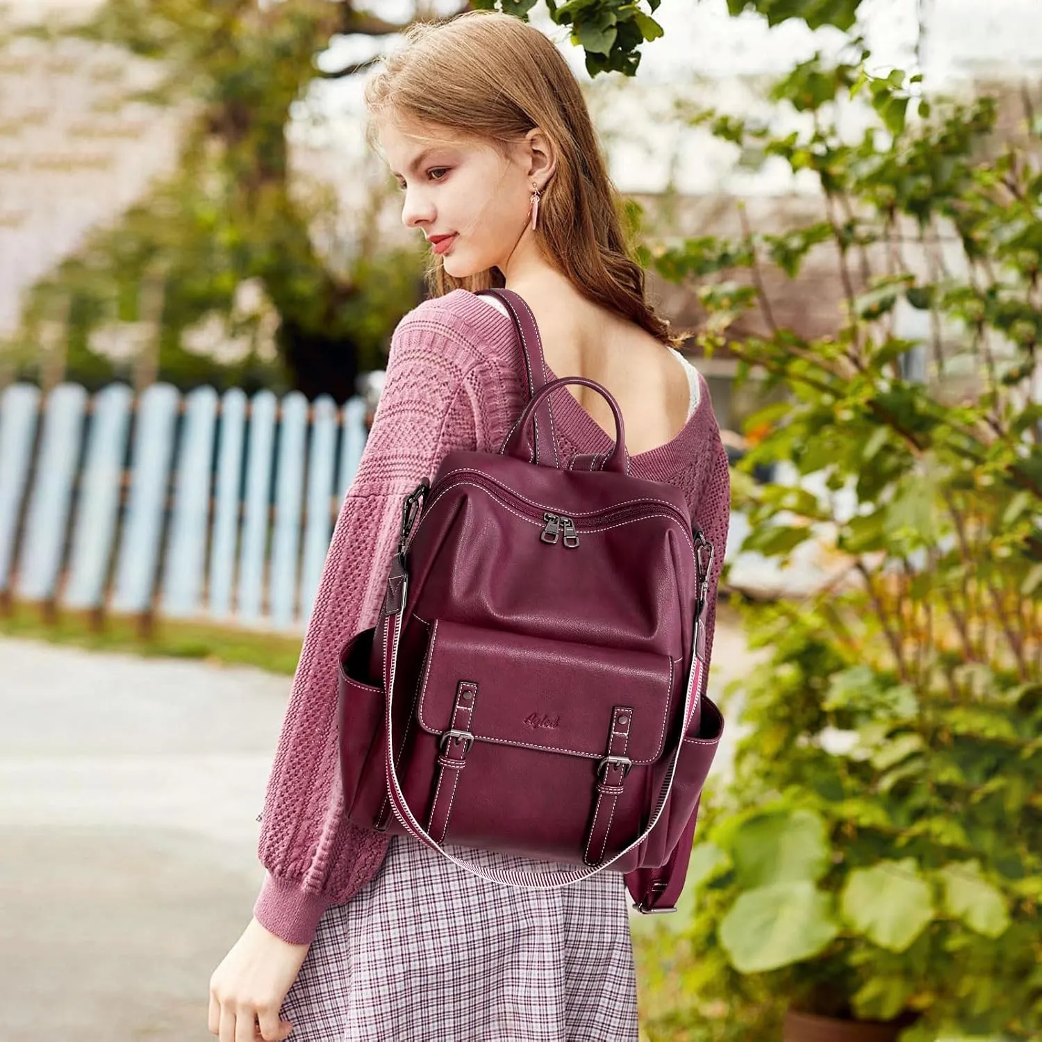 Backpack Purse for Women PU Leather Back Packs Designer Ladies Shoulder Bag Fashion Faux Work Travel Handbags