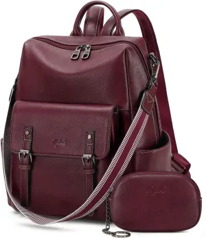 Backpack Purse for Women PU Leather Back Packs Designer Ladies Shoulder Bag Fashion Faux Work Travel Handbags