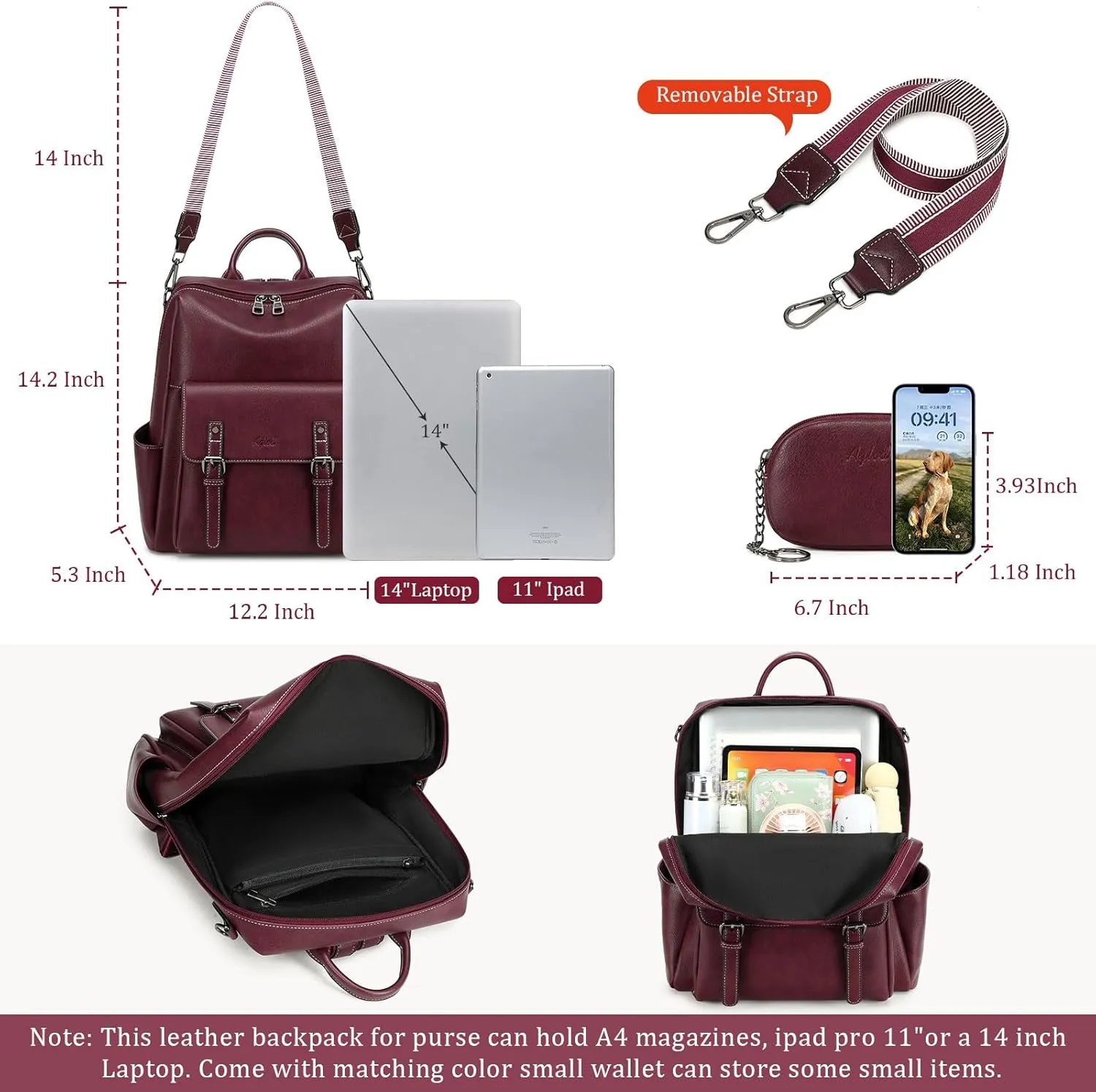 Backpack Purse for Women PU Leather Back Packs Designer Ladies Shoulder Bag Fashion Faux Work Travel Handbags