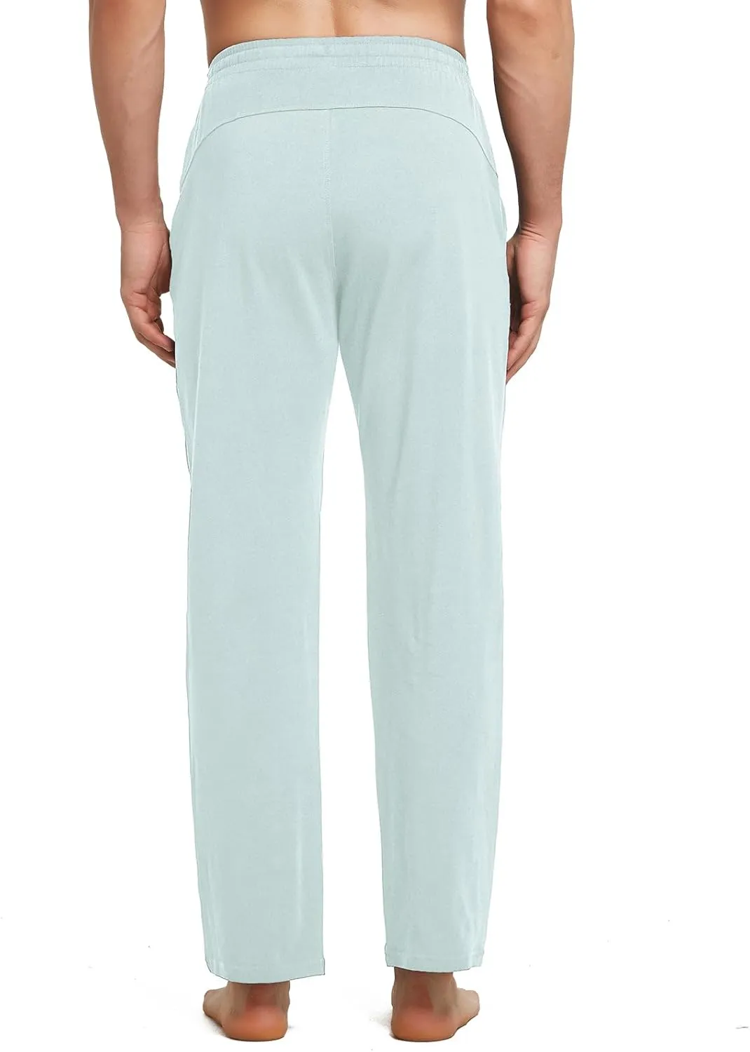 baleaf Men's Sweatpants Casual Lounge Cotton Pajama Yoga Pants Open Bottom Straight Leg Male Sweat Pants with Pockets