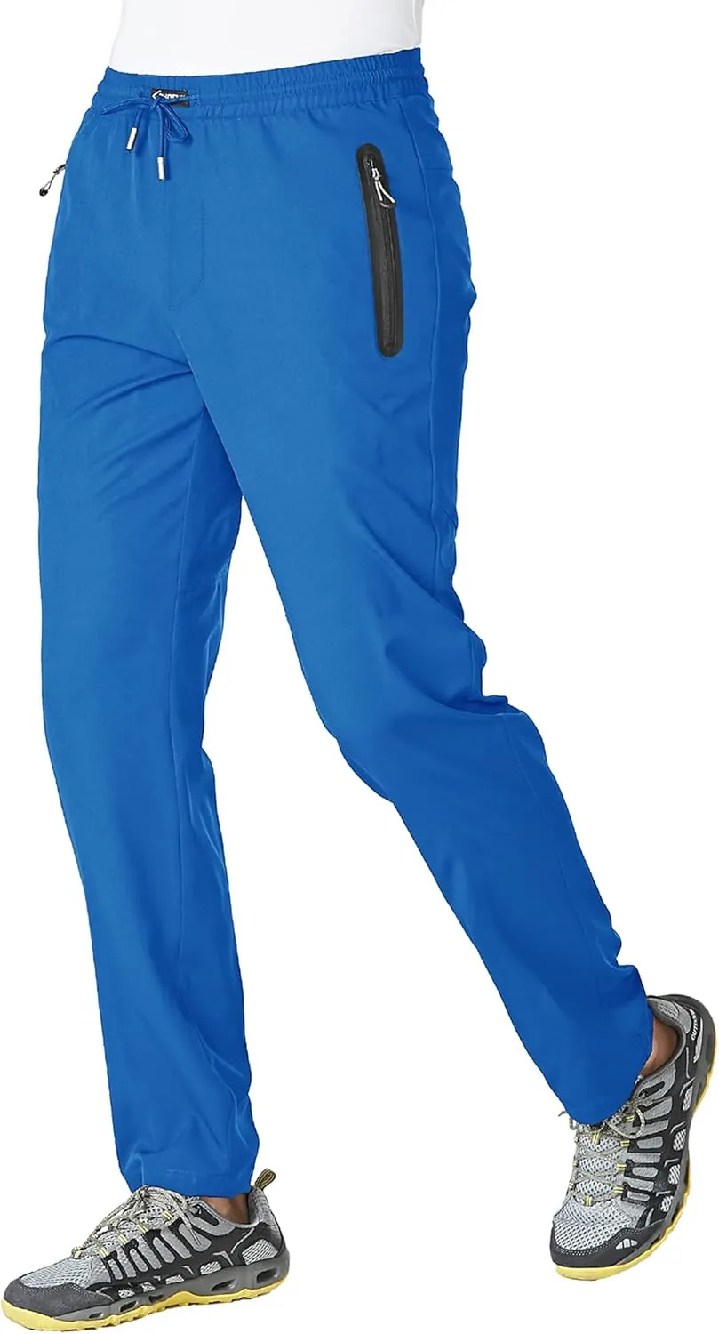 BASUDAM Men's Athletic Pants Thin Lightweight Quick Dry Zipper Pockets Outdoor Sports Pants for Running Jogging Hiking