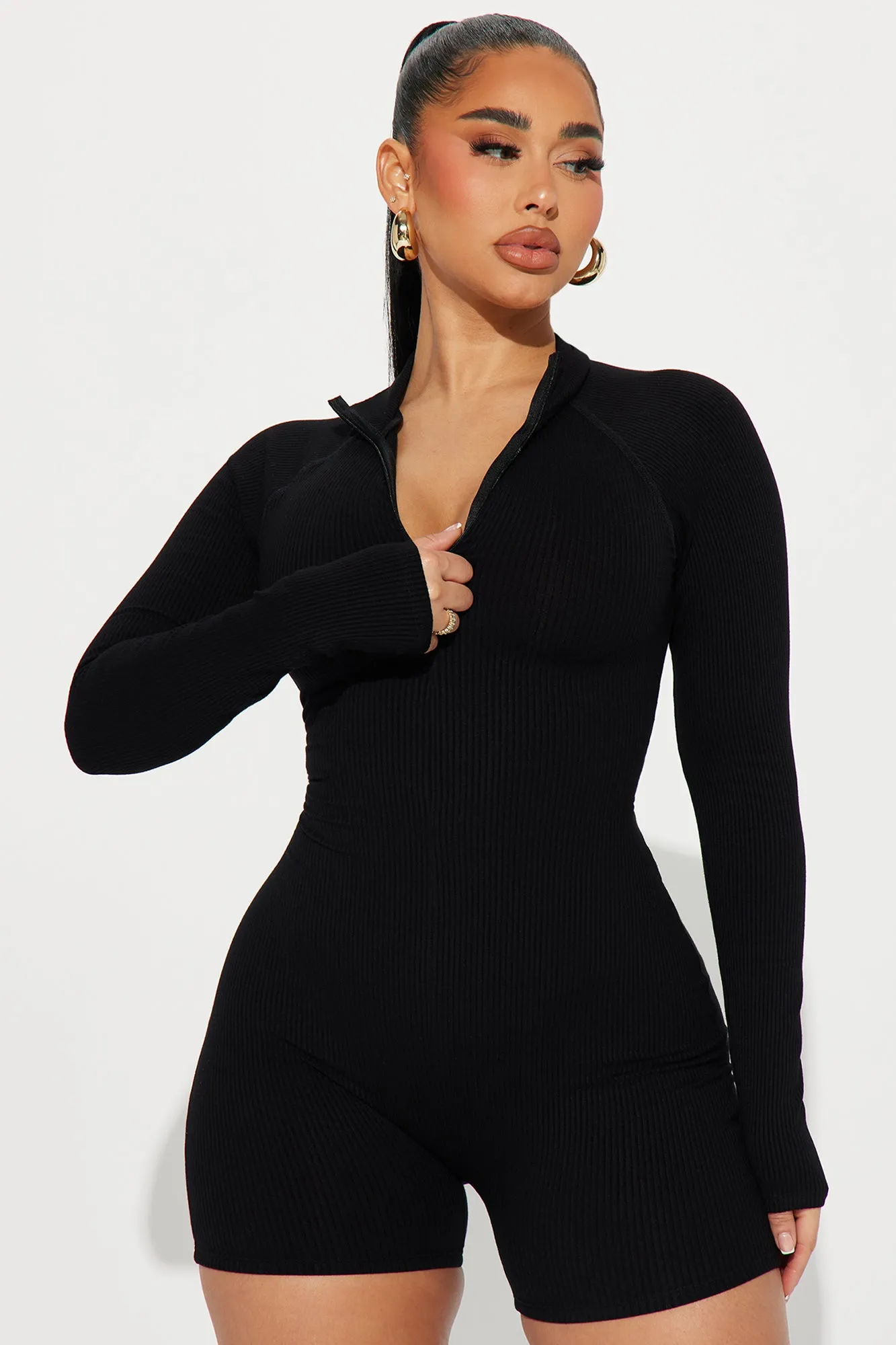 Bethany Snatched Romper - Black