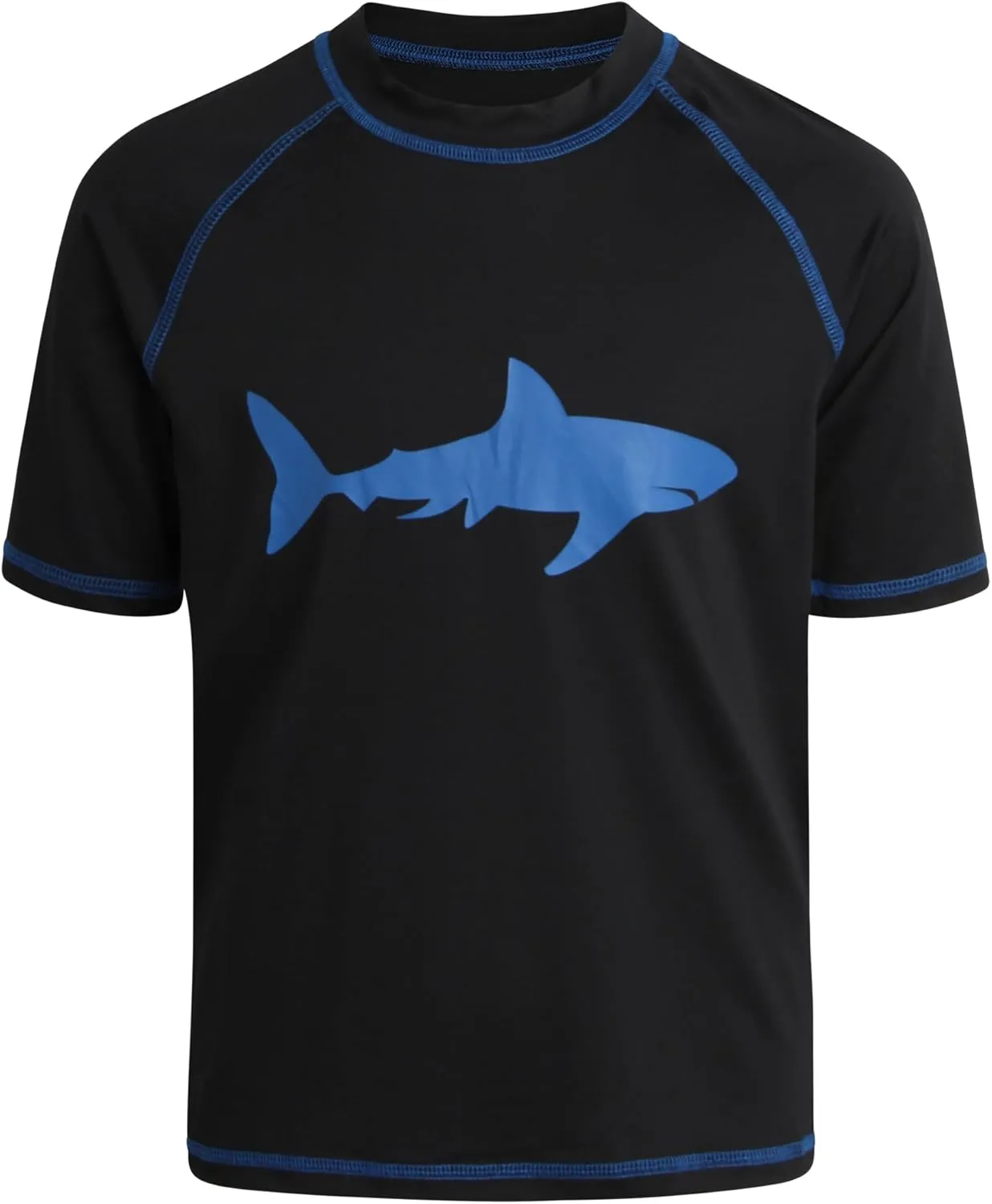 Big Chill Boys Rash Guard Set - 4 Piece UPF50  Sun Protection Quick Dry Short Sleeve Swim Shirt & Swim Trunks Set (Size 4-14)
