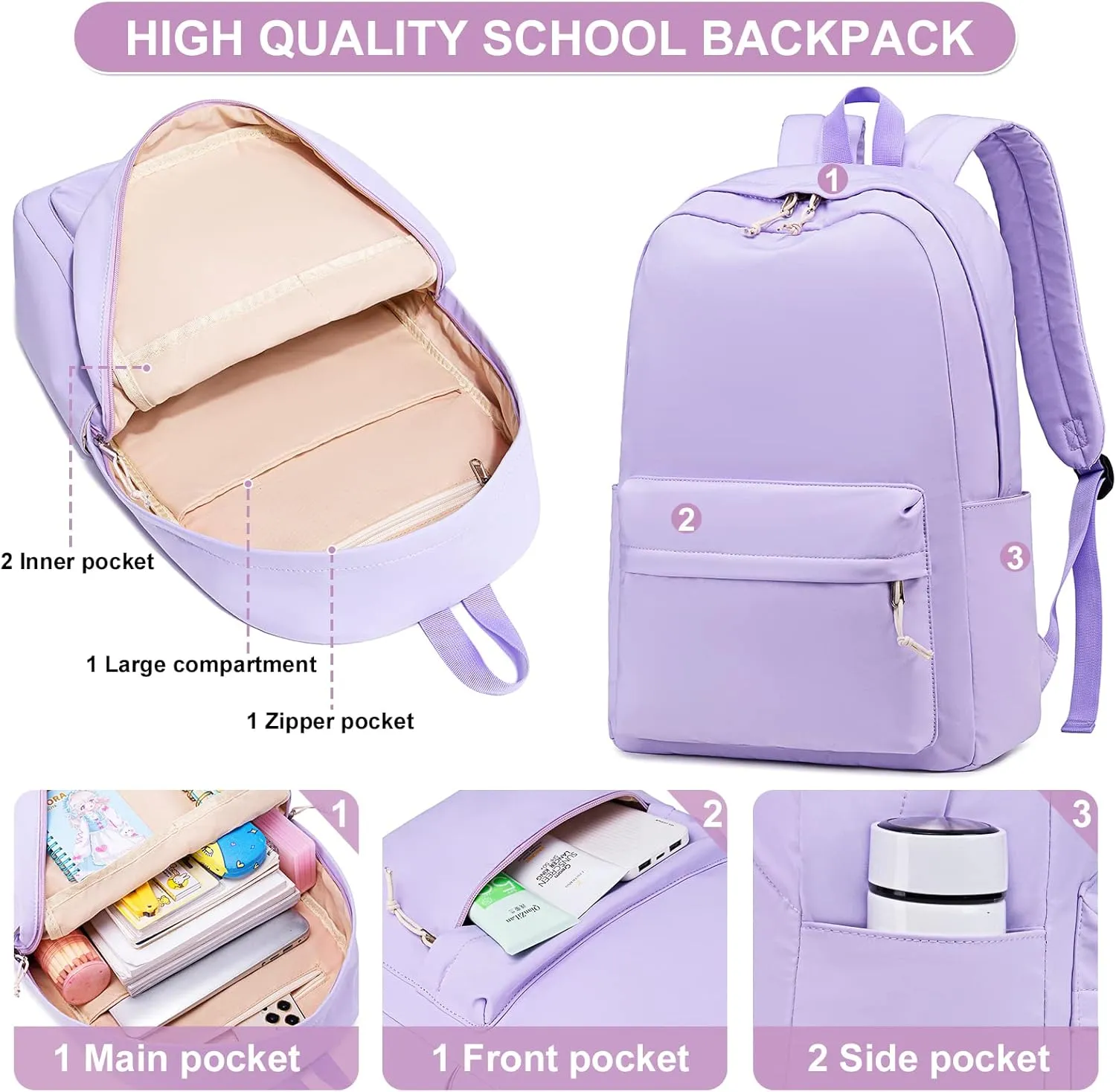 Bluboon Backpack for School Kids Backpack Girls Bookbag Laptop Backpack Gifts for Women