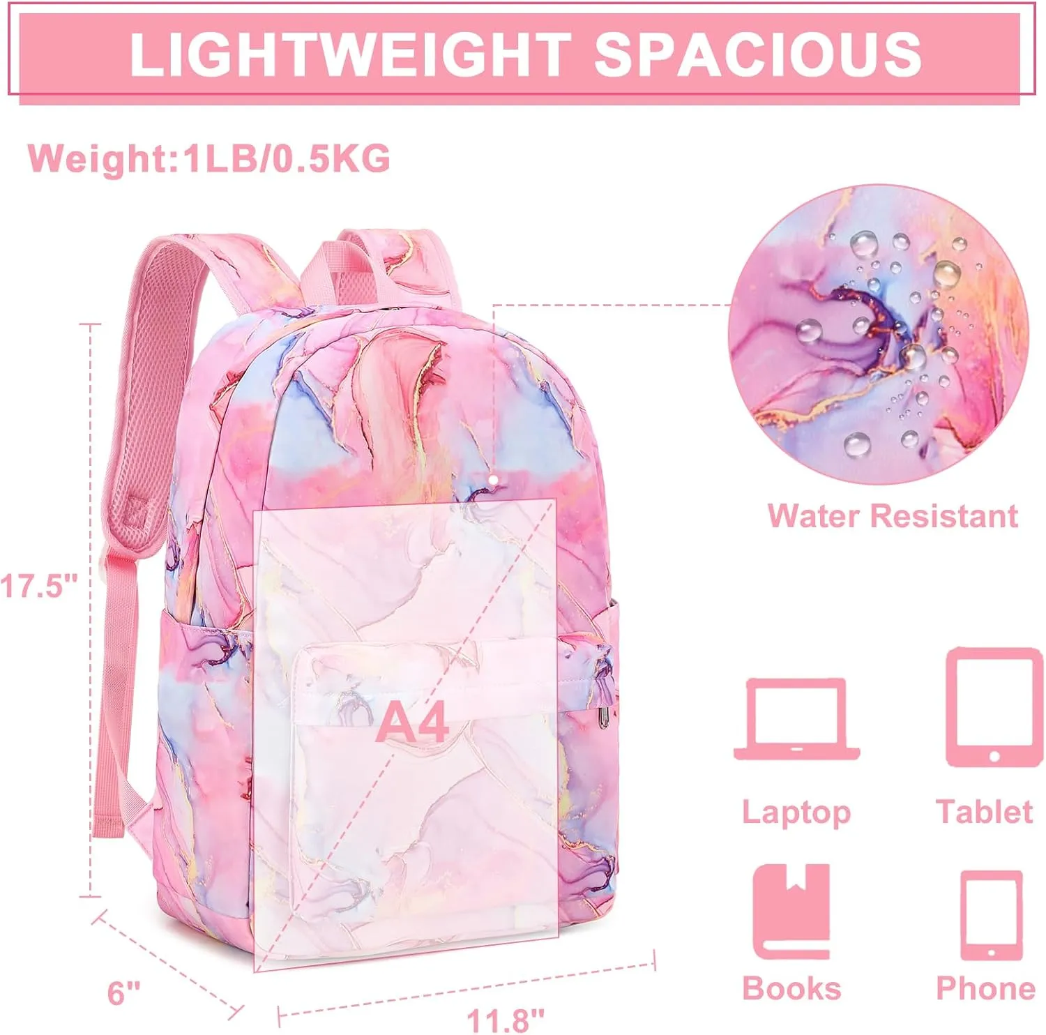 Bluboon School Backpack for Teen Girls Bookbags Elementary High School Corduroy Laptop Bags Women Travel Daypacks