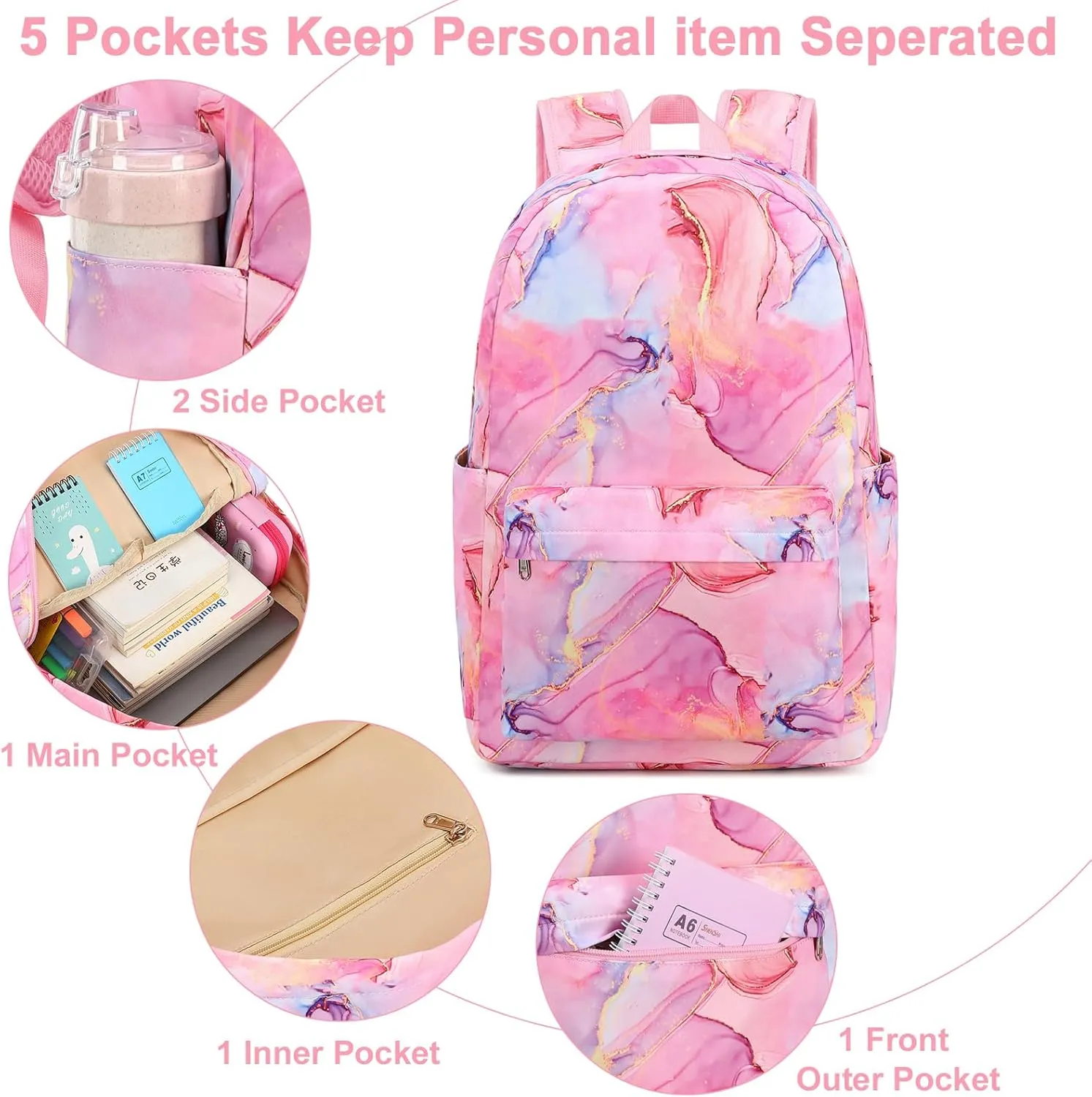 Bluboon School Backpack for Teen Girls Bookbags Elementary High School Corduroy Laptop Bags Women Travel Daypacks