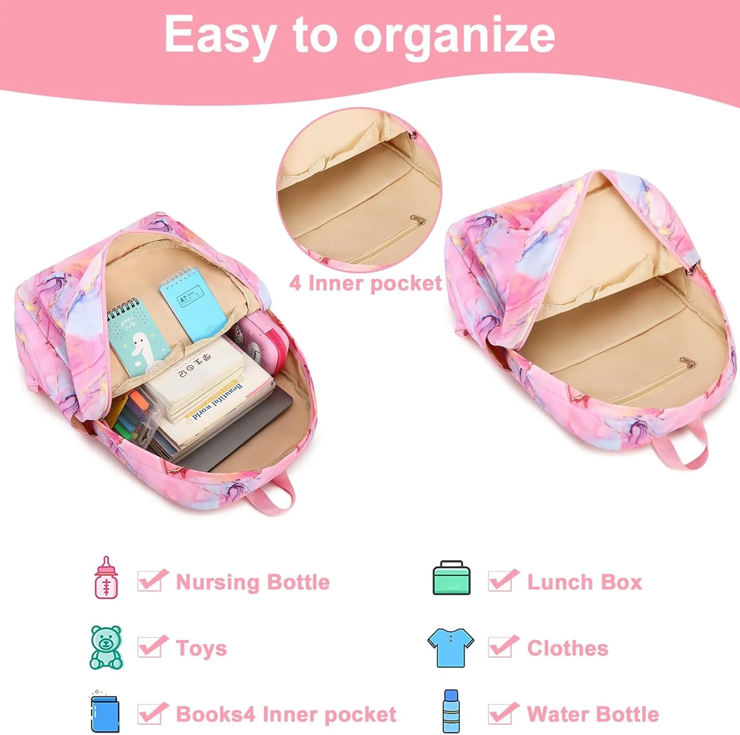 Bluboon School Backpack for Teen Girls Bookbags Elementary High School Corduroy Laptop Bags Women Travel Daypacks
