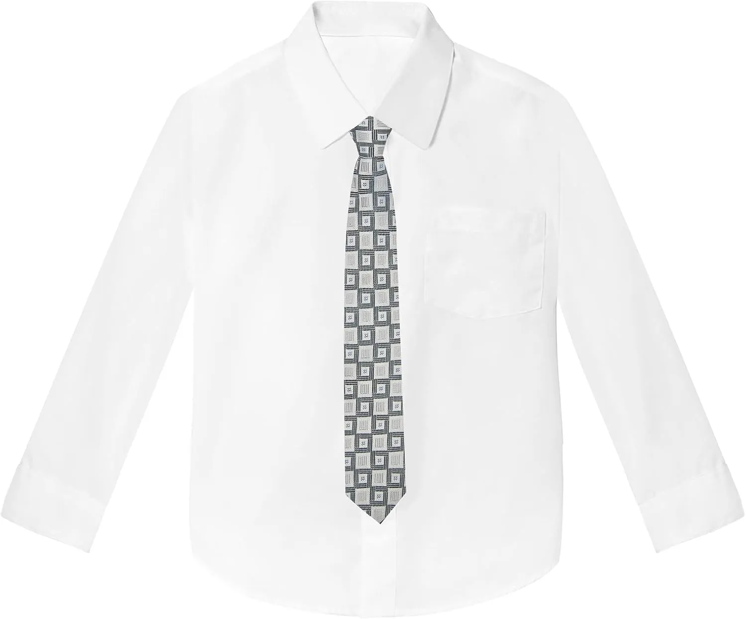 Boys' 6-Piece Formal Slim Fit Suit Set, Vest, Pants, Dress Shirt, Tie, Pocket Square, and Bow Tie