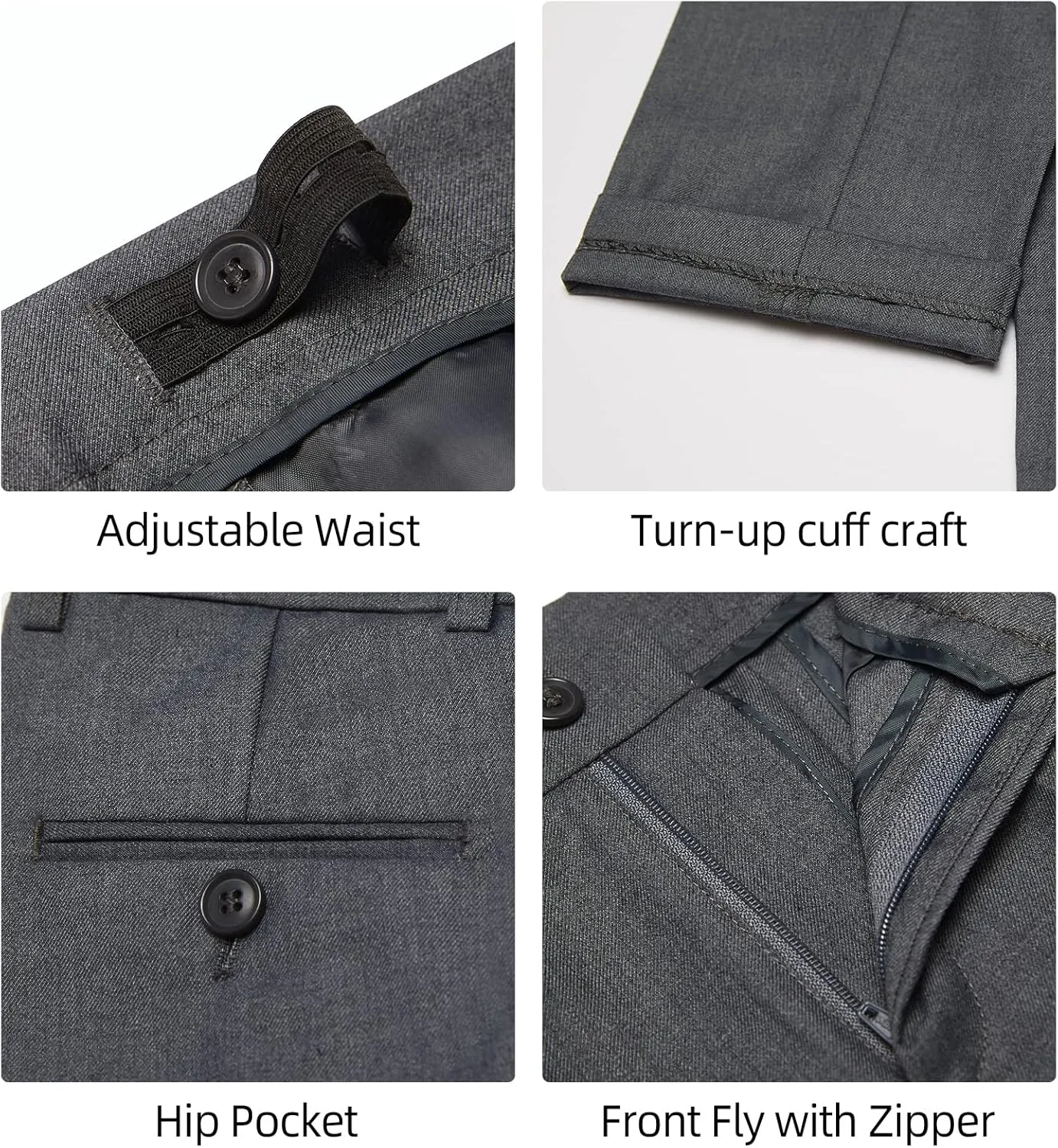 Boys' 6-Piece Formal Slim Fit Suit Set, Vest, Pants, Dress Shirt, Tie, Pocket Square, and Bow Tie