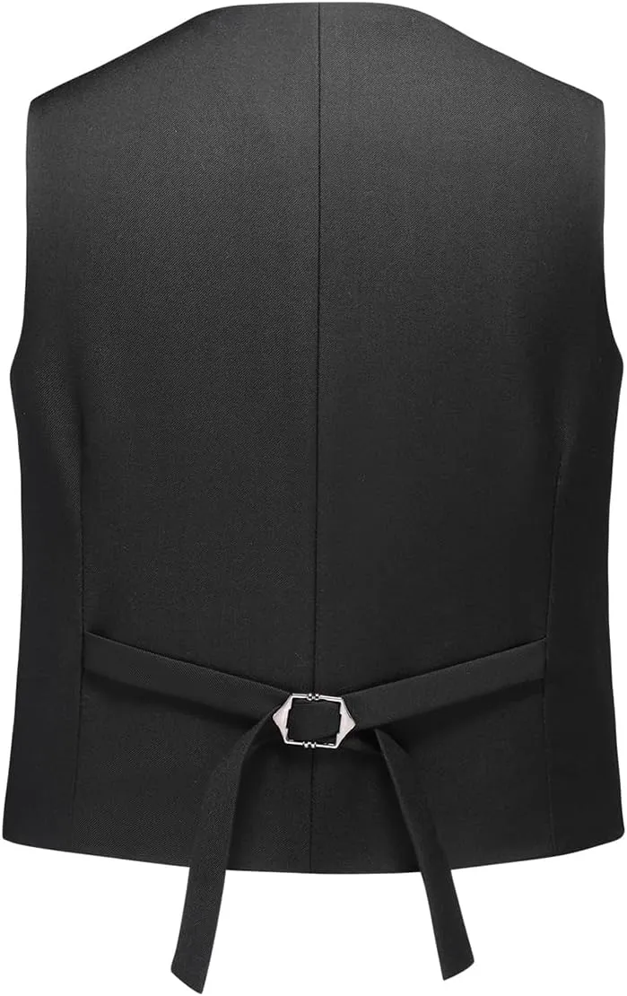 Boys Vest Suits 2 Piece Outfit Tuxedo Set for Kids Size 4-14 Formal Suit for Boys with Vest and Pants Set Slim