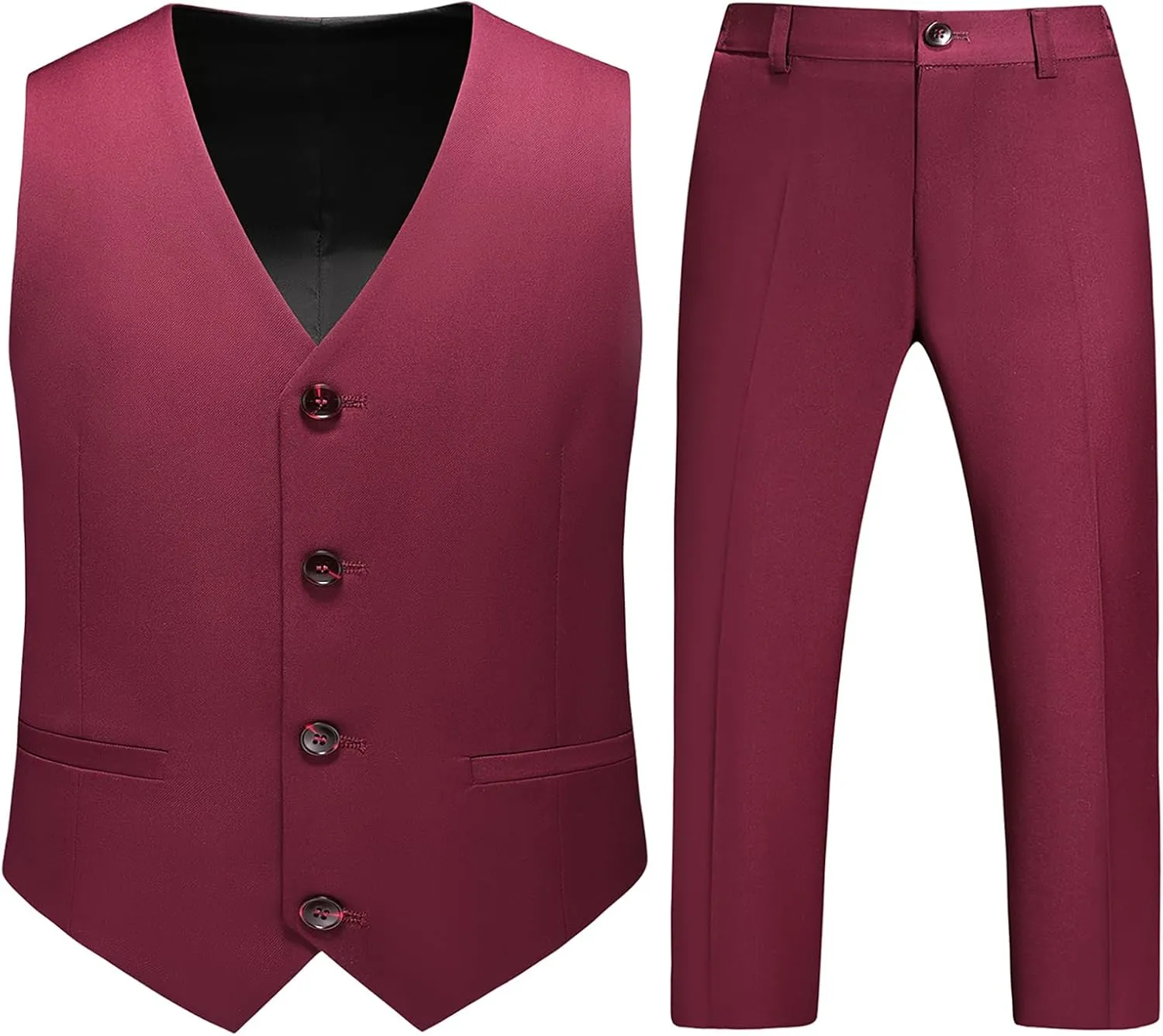 Boys Vest Suits 2 Piece Outfit Tuxedo Set for Kids Size 4-14 Formal Suit for Boys with Vest and Pants Set Slim