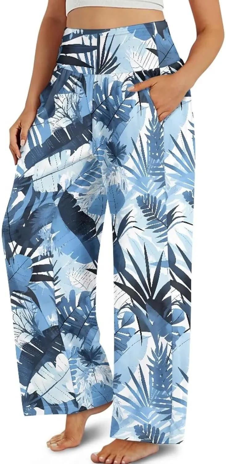 Casual Pants Women Wide Leg Dress Pants High Waisted Loose Fit Work Travel Trousers with Pockets S-3XL