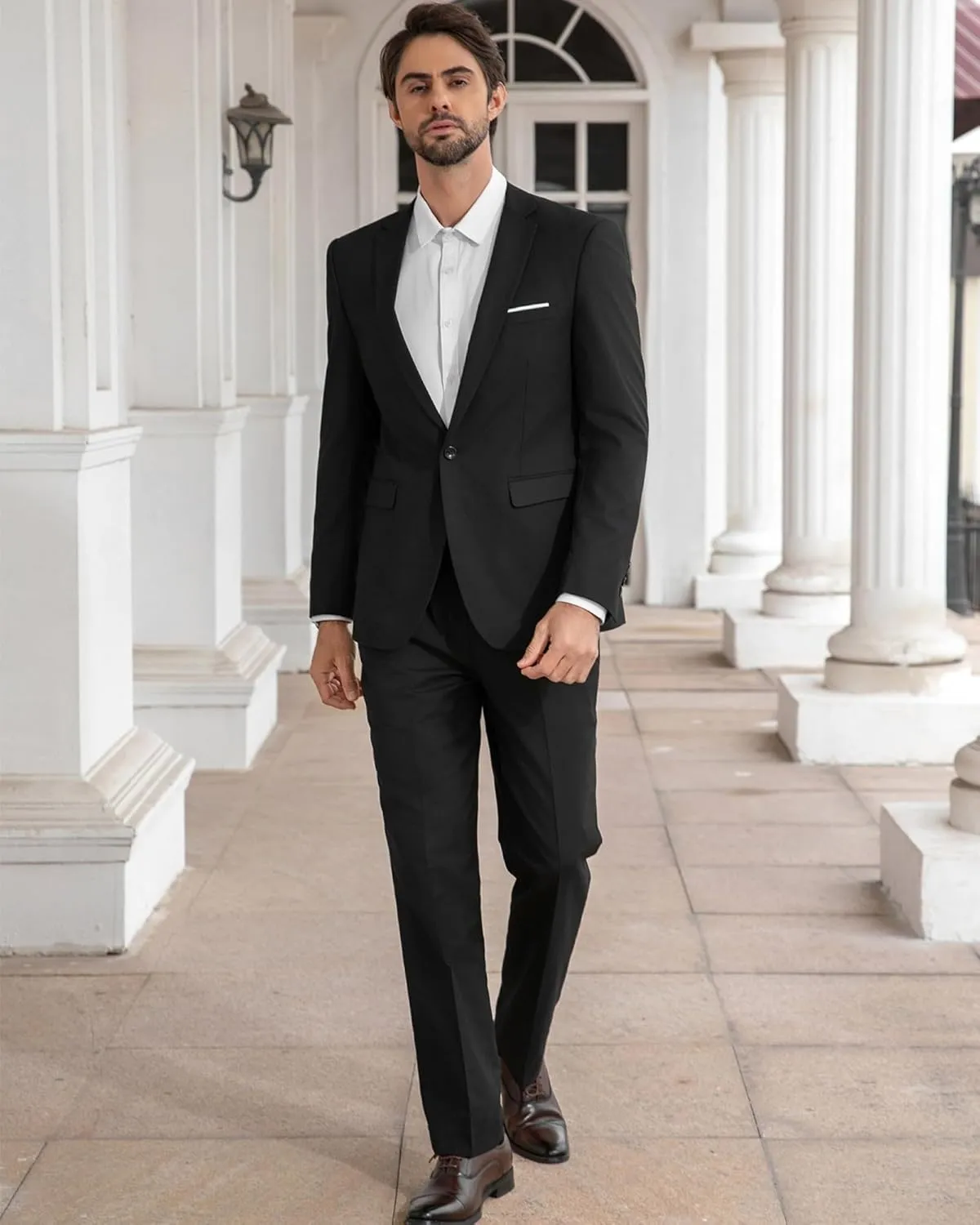 Cloudstyle Men's 2-Piece Suits Slim Fit 1 Button Dress Suit Jacket Blazer & Pants Set