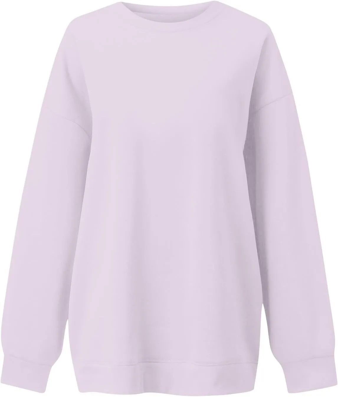 Crewneck Sweatshirts Women Preppy Fleece Plain Oversized Hoodie Trendy Aesthetic Hoodies Winter Crew Neck Sweatshirt