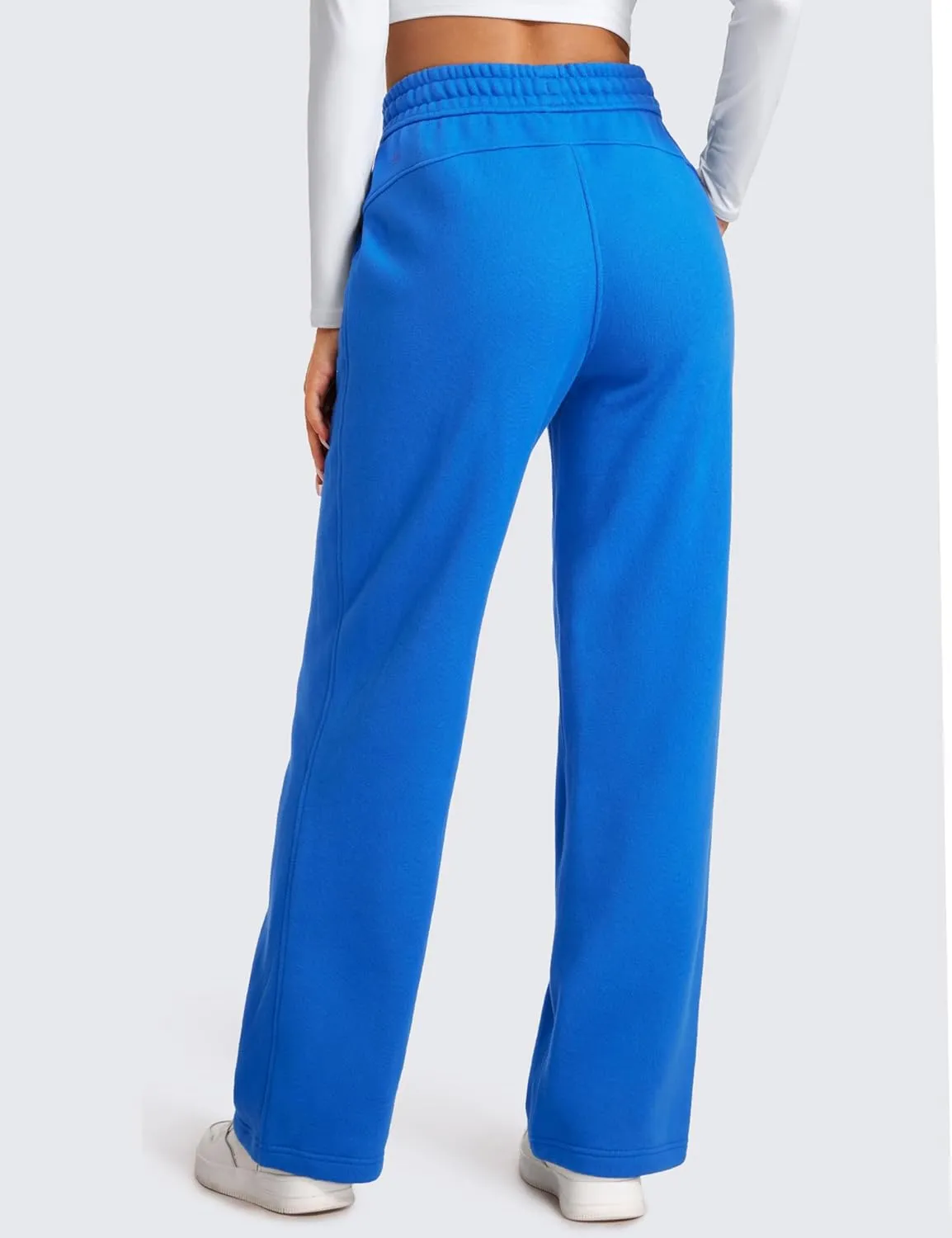 CRZ YOGA Cotton Fleece Lined Sweatpants Women 30" Straight Leg Casual Lounge Sweat Pants for Women