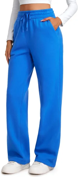 CRZ YOGA Cotton Fleece Lined Sweatpants Women 30" Straight Leg Casual Lounge Sweat Pants for Women