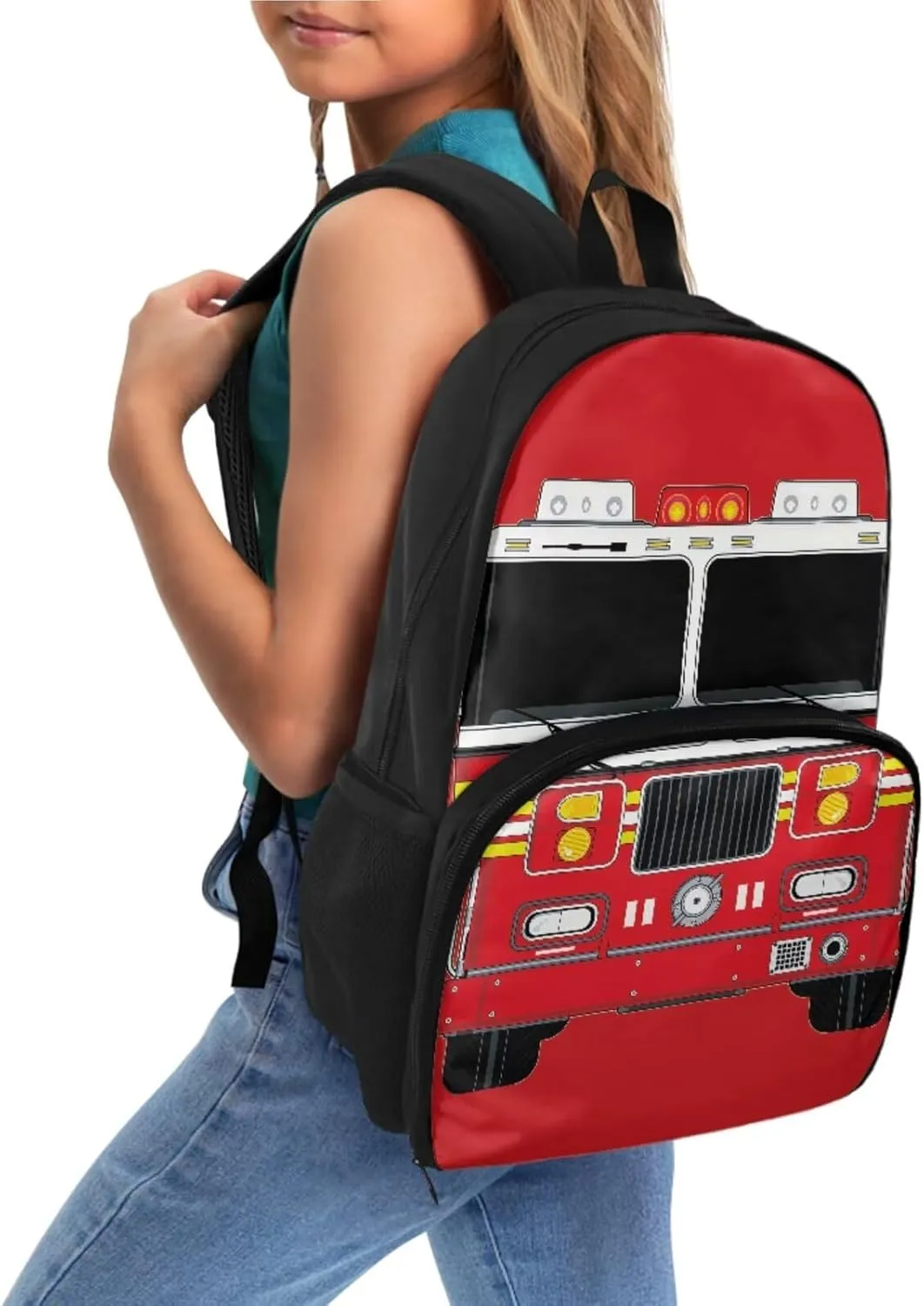 Cute Ambulance School Backpacks for Boys Girls School Bag Kids Book Bag Back to School Bookbags Large Rucksack Teens Schoolbags for Kindergarten Elementary Preschool