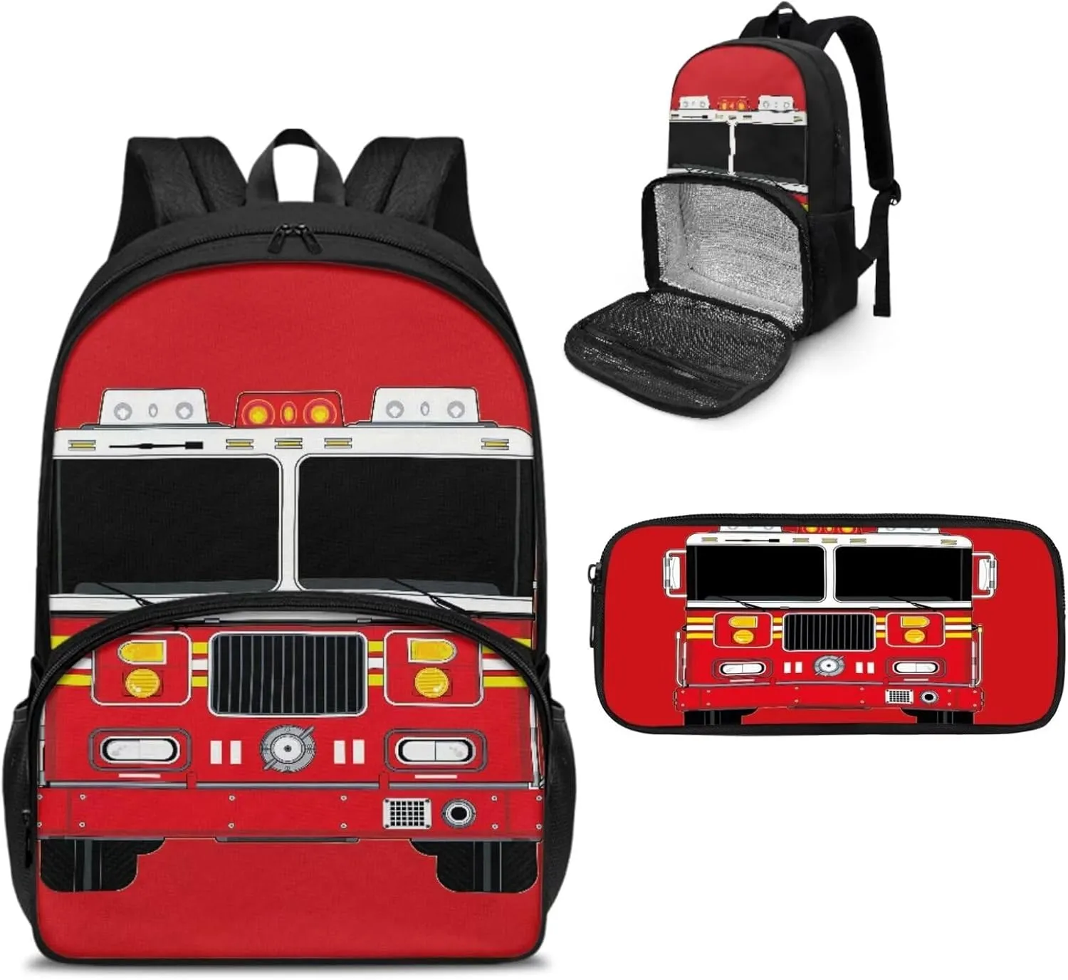 Cute Ambulance School Backpacks for Boys Girls School Bag Kids Book Bag Back to School Bookbags Large Rucksack Teens Schoolbags for Kindergarten Elementary Preschool