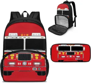 Cute Ambulance School Backpacks for Boys Girls School Bag Kids Book Bag Back to School Bookbags Large Rucksack Teens Schoolbags for Kindergarten Elementary Preschool