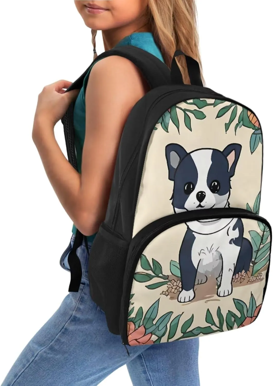 Cute Dog Backpack for School Girls School Bag Kids Toddler Backpack for Boys Pen Case Lunch Backpack Set for Elementary Preschool Kindergarten School Bookbags