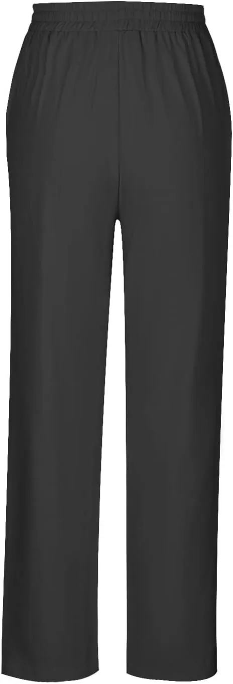 DASAYO Linen Pants Women Trendy Drawstring Elastic Waist Straight Leg Trousers Lightweight Comfy Besch Pants Summer Clothes