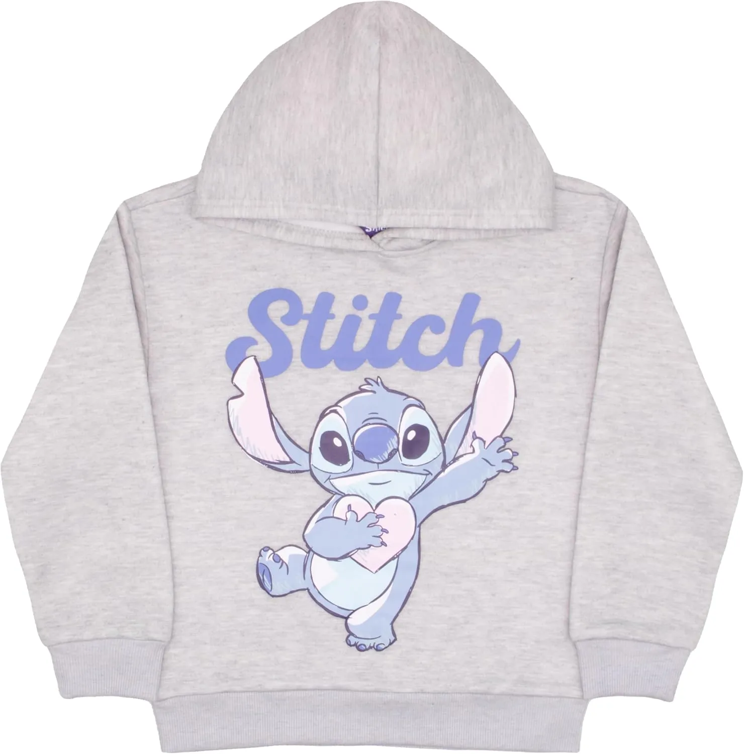 Disney Lilo & Stitch Girl's 2-Piece Fleece Set - Stitch Hooded Sweatshirt and Joggers Bundle for Kids