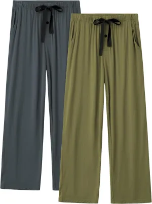 EA'S SECRET Men's Pajama Pants Lightweight Rayon Made From Bamboo Pants for Mens Summer Lounge Sweatpants with Pockets