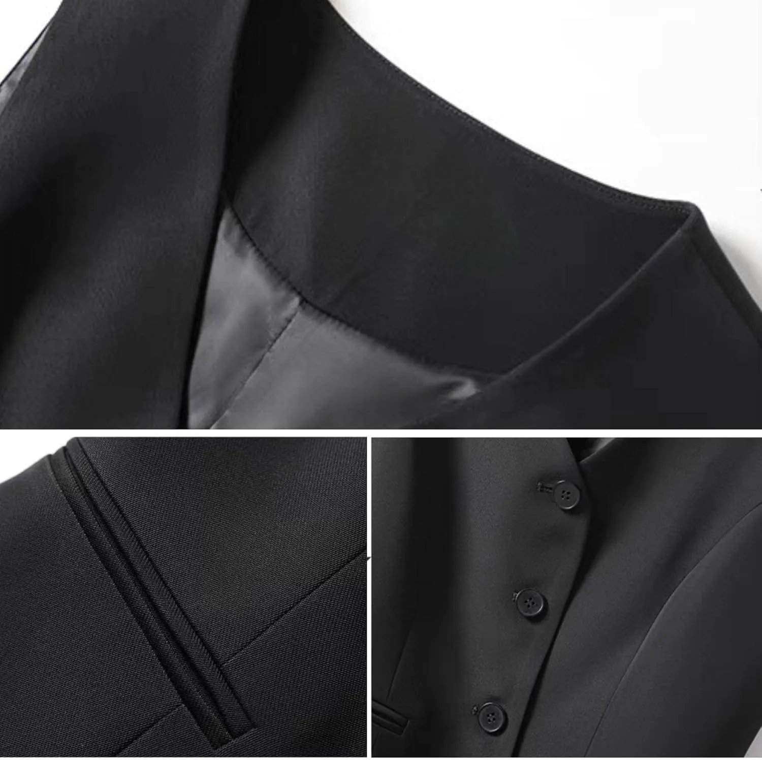 FindThy Women's Waistcoat Vest V Neck Button Down Fashion Dressy Blazer Jacket