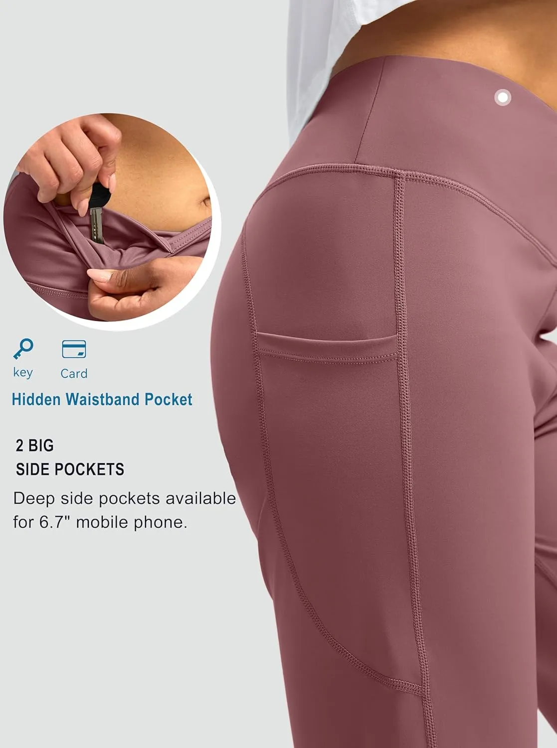 G Gradual Capri Pants for Women High Waist Workout Yoga Pants with Pockets Tummy Control Leggings Crop Straight
