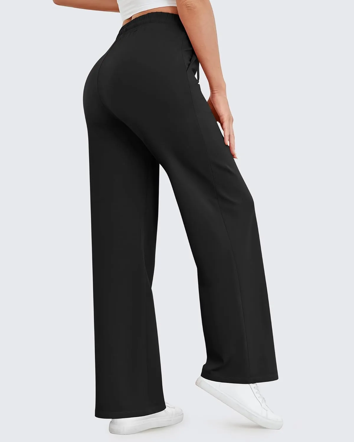 G4Free Wide Leg Yoga Pants with Pockets for Women Sweatpants Casual Drawstring Stretch Pants Petite/Regular/Tall