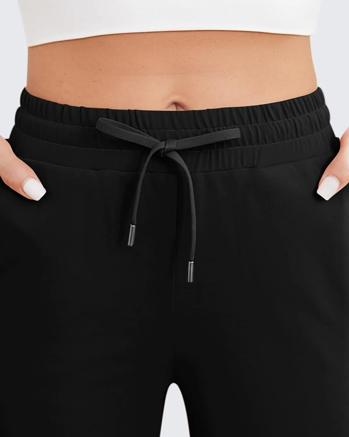 G4Free Wide Leg Yoga Pants with Pockets for Women Sweatpants Casual Drawstring Stretch Pants Petite/Regular/Tall