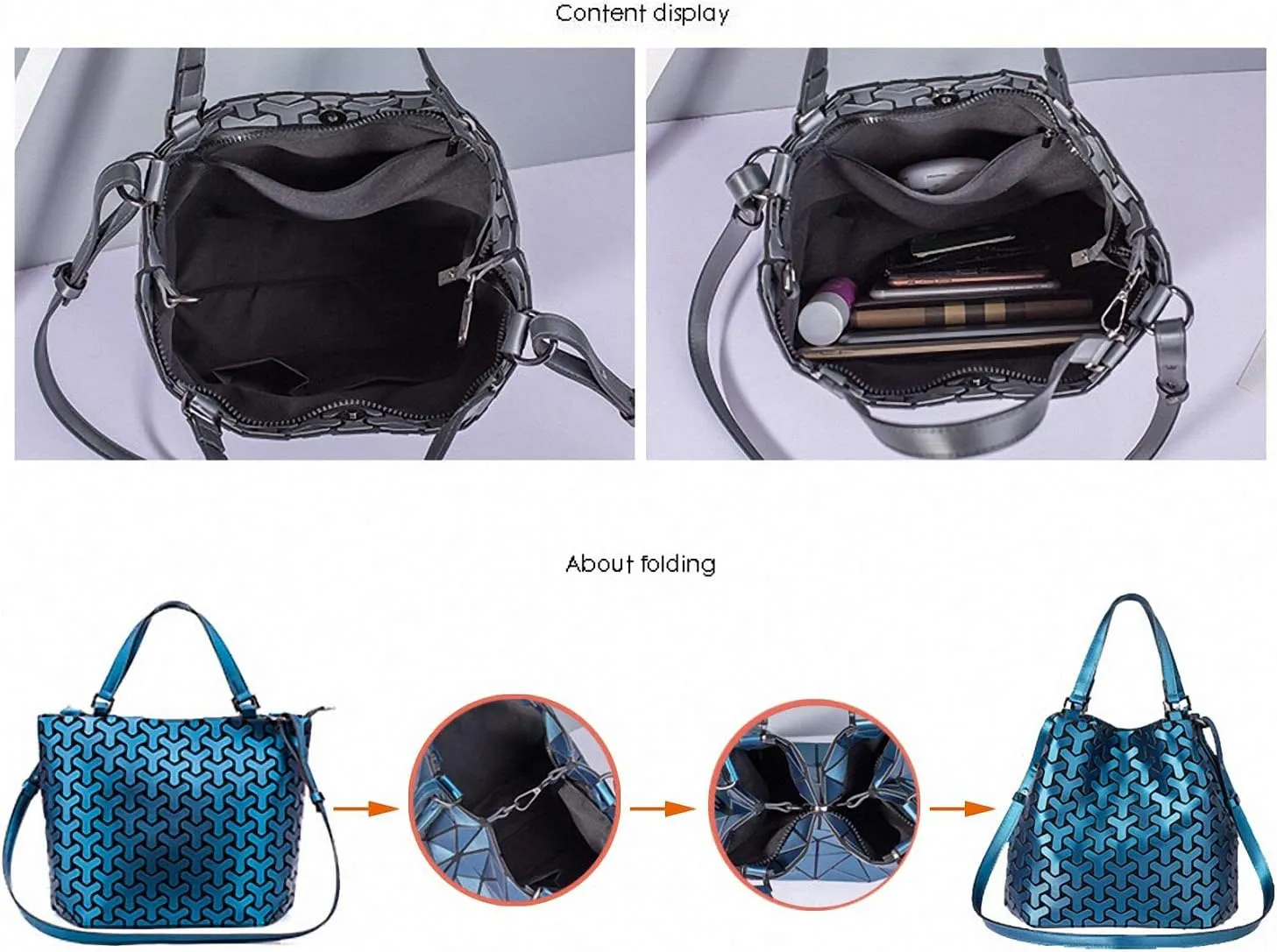 Geometric Lattice Top-handle Handbag for Women Matte Tote Purse Handbags Geometry Shoulder Bag