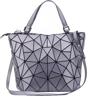 Geometric Lattice Top-handle Handbag for Women Matte Tote Purse Handbags Geometry Shoulder Bag