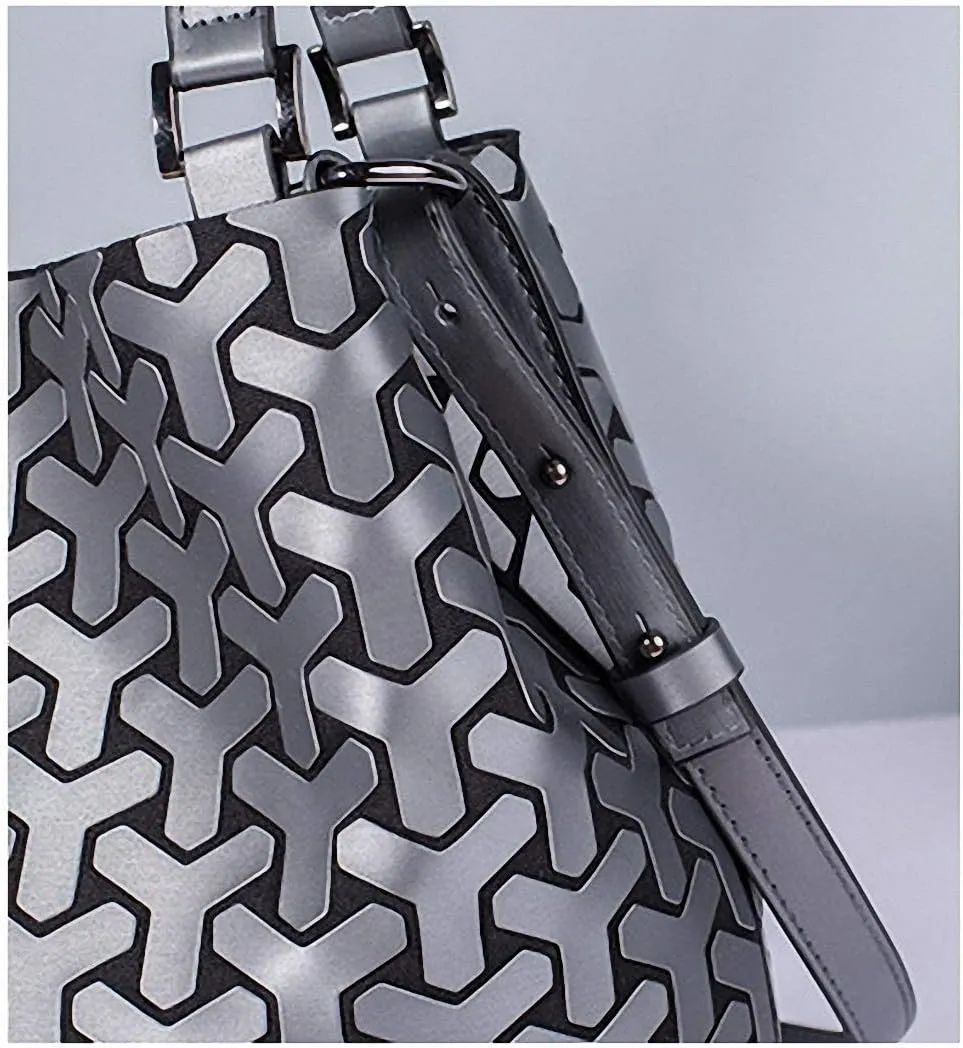 Geometric Lattice Top-handle Handbag for Women Matte Tote Purse Handbags Geometry Shoulder Bag