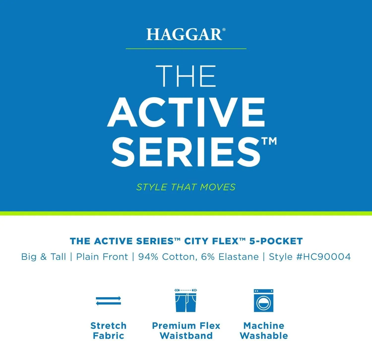 Haggar Men's The Active Series Big and Tall Straight Fit Stretch Pants
