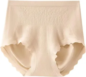 HGps8w Women's Underwear High Waisted Panties Scalloped Edge Soft Stretch No Show Full Coverage Ladies Briefs