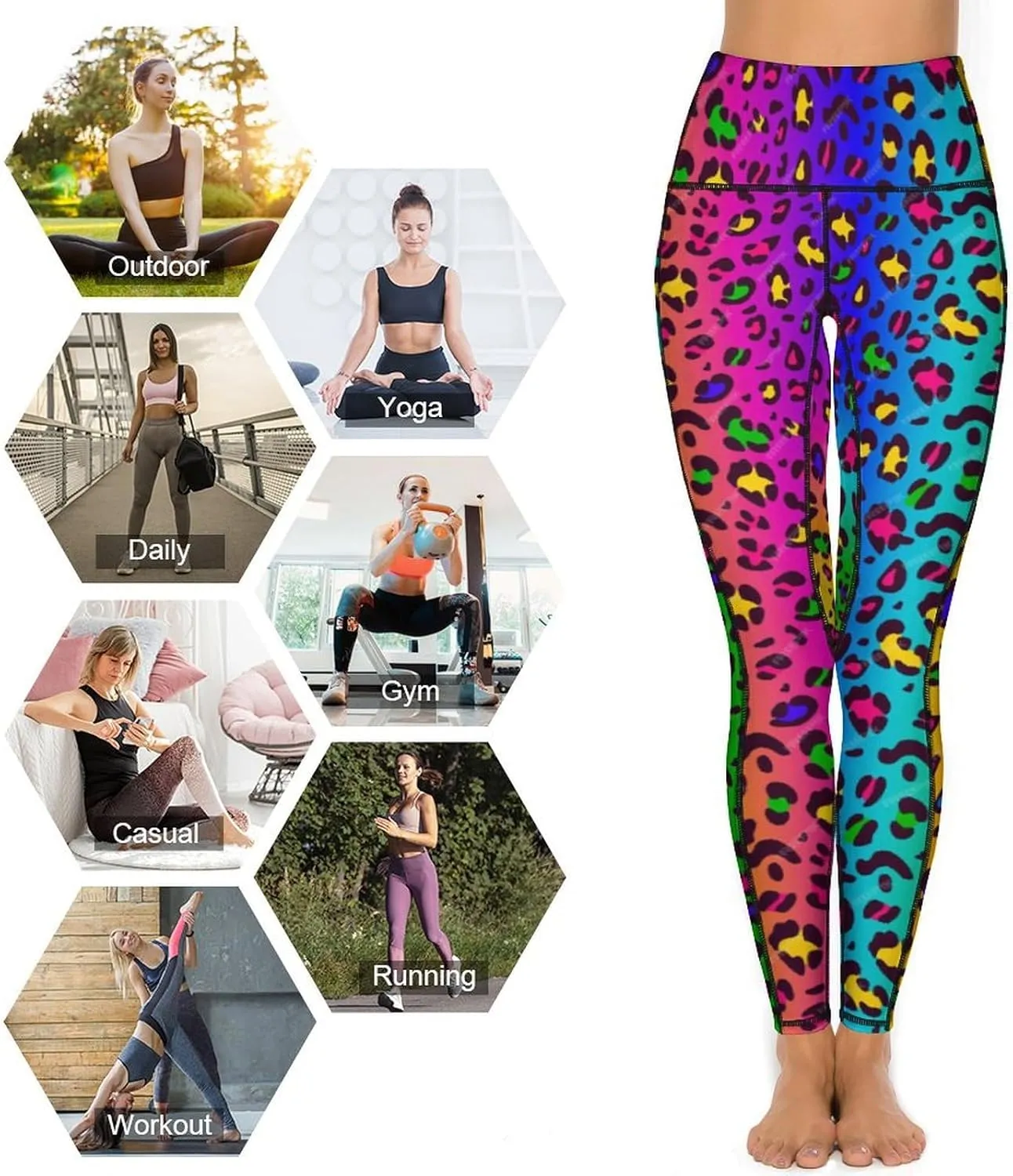 High Waisted Exercise Yoga Pants for Women Running Sports Workout Yoga Leggings with Pockets