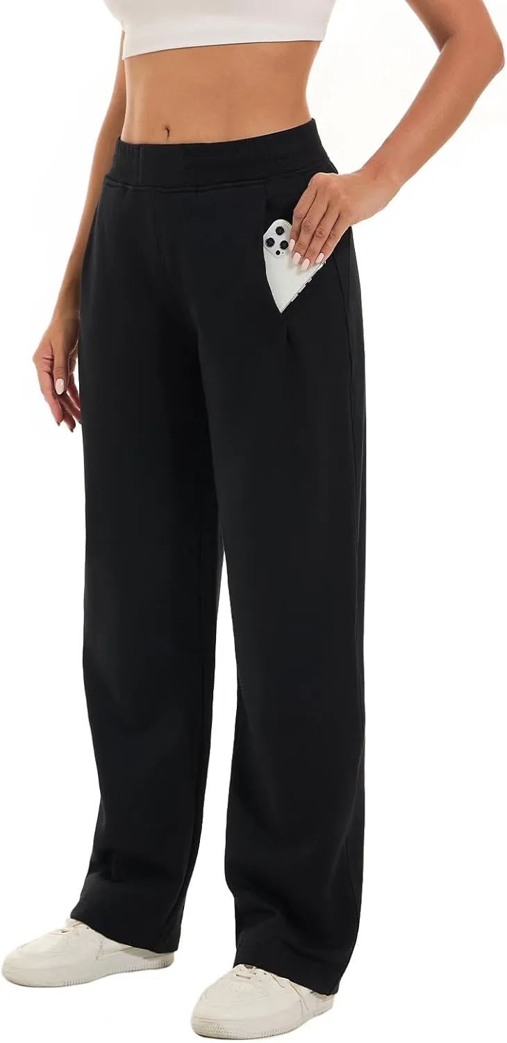 HOdo 32"/34" Inseam Womens Tall Sweatpants Fleece Joggers for Women Wide Leg Pants with Pockets for Workout