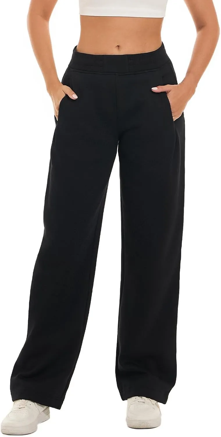 HOdo 32"/34" Inseam Womens Tall Sweatpants Fleece Joggers for Women Wide Leg Pants with Pockets for Workout