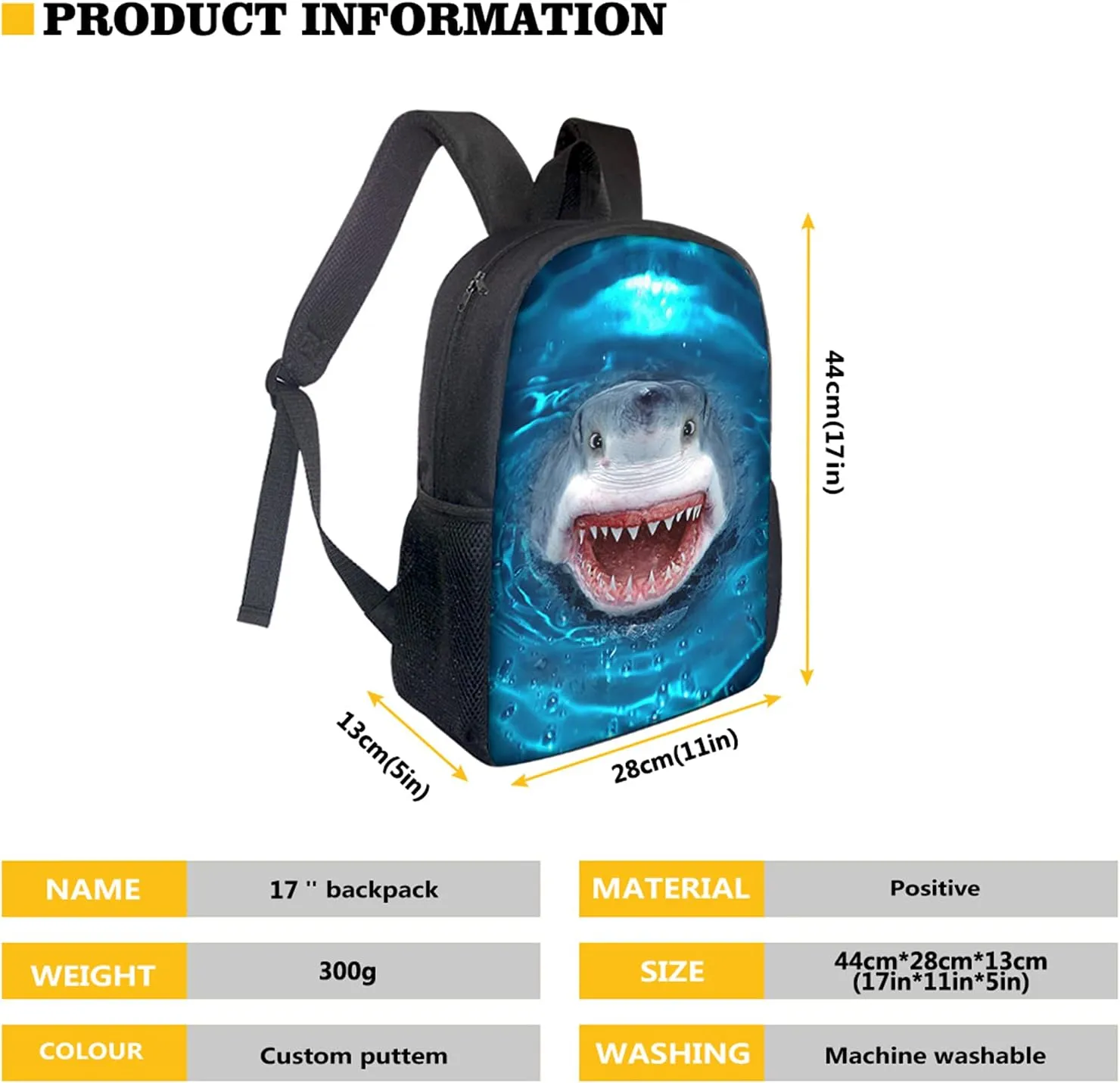 Howilath Pug Dog Cute Pattern 17 Inch School Backpack for Boys Kids Bookbag Set Schoolbag with Lunch Box Pencil Case Laptop Daypack