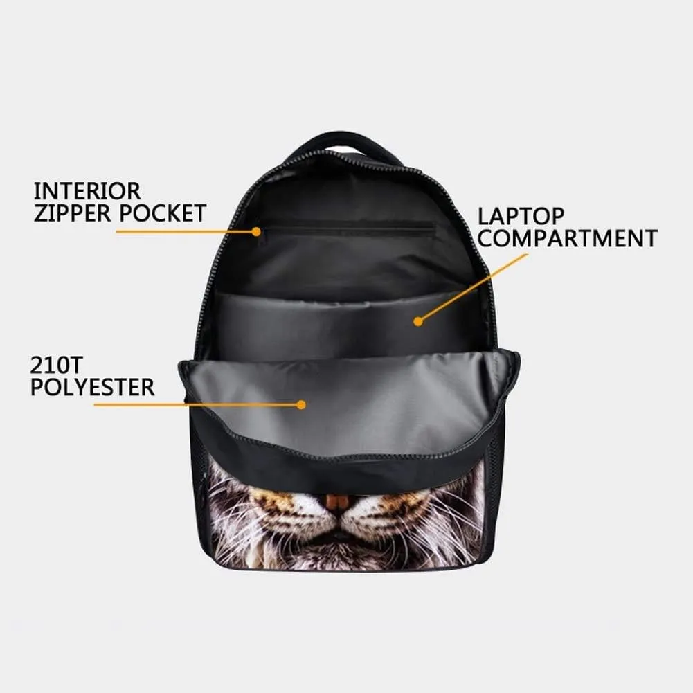 HW Animal School Bag,School College Backpack,Teenagers Casual Daypack,17 Inch Laptop Backpack for Kids