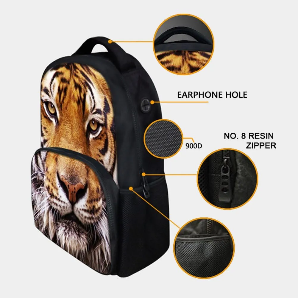 HW Animal School Bag,School College Backpack,Teenagers Casual Daypack,17 Inch Laptop Backpack for Kids