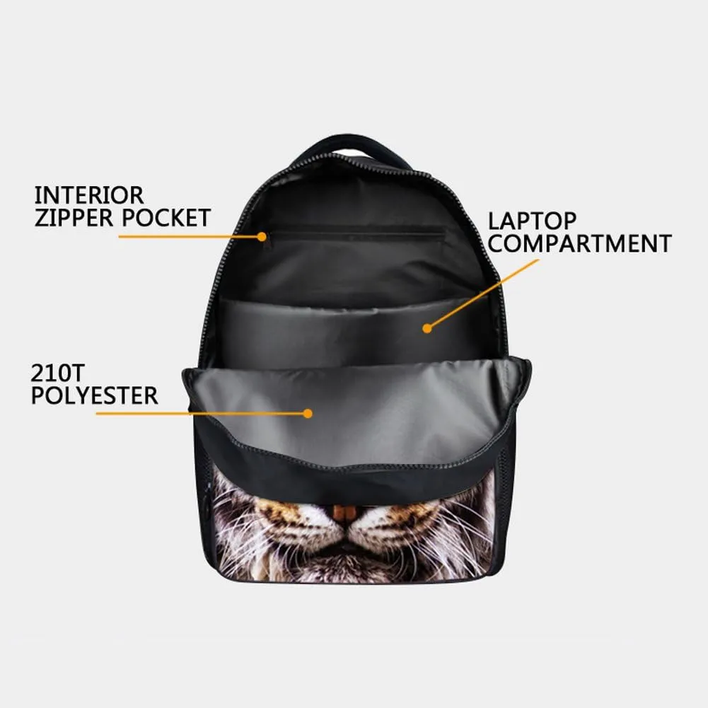 HW Animal School Bag,School College Backpack,Teenagers Casual Daypack,17 Inch Laptop Backpack for Kids